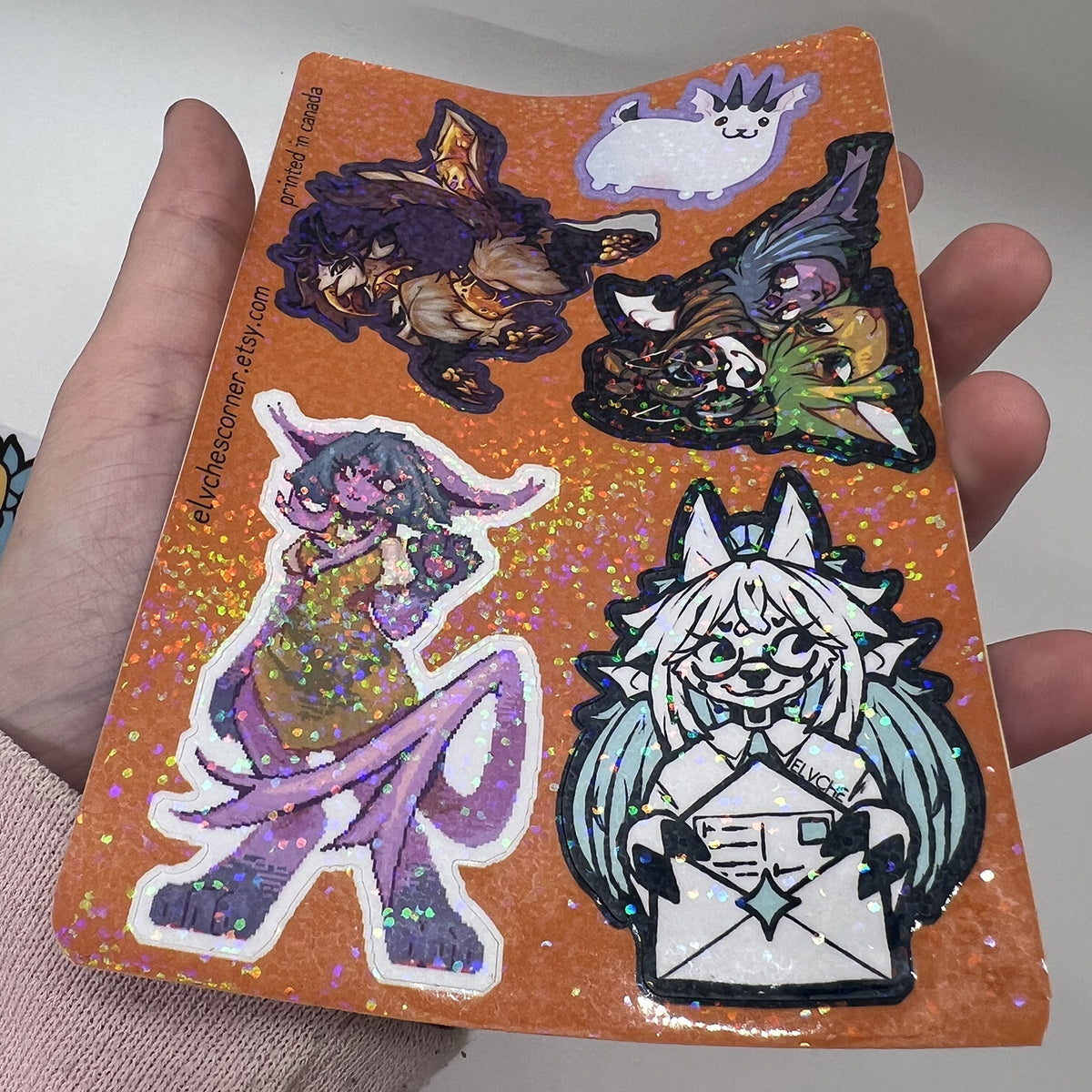 Mafra GoatDeer Elva Sticker Sheet: Holo Dotted 4x6 in | 10x15 cm Water Resistant