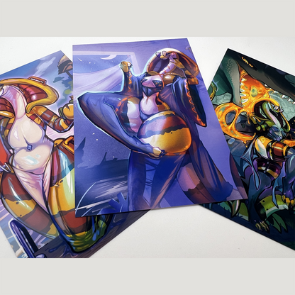 Honeymancer Mage Fora Snake and Monster Tine Crocodile Small Art Print: Matte 4x6 in | 10x15 cm Postcard