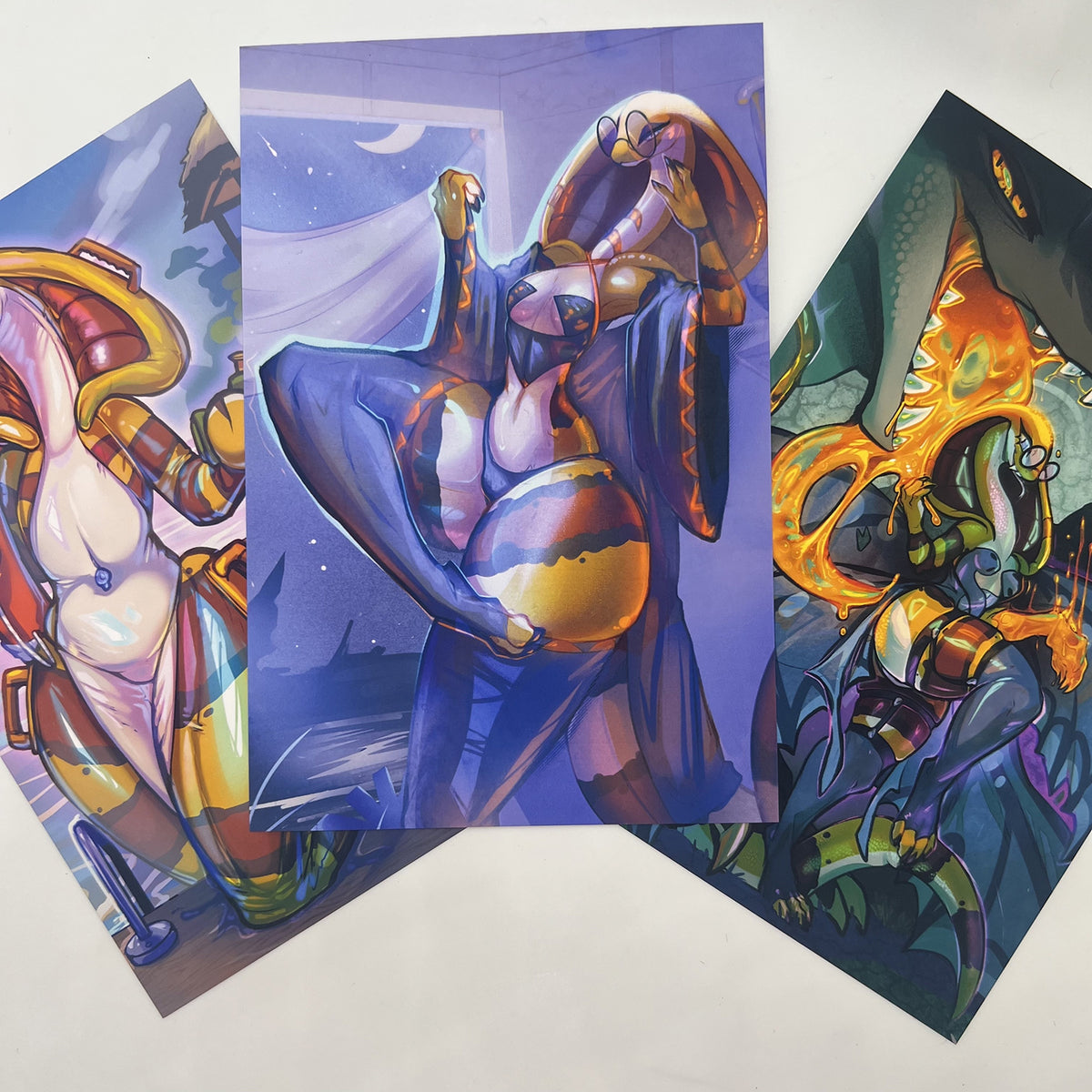 Honeymancer Mage Fora Snake and Monster Tine Crocodile Small Art Print: Matte 4x6 in | 10x15 cm Postcard