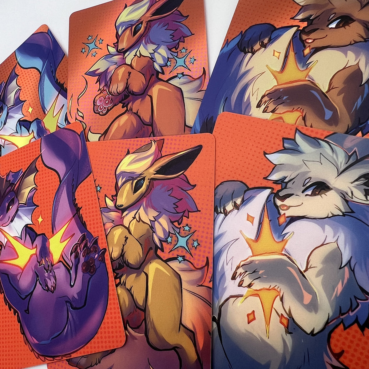 Pocket Monsters Eeveelutions Tiny Collectible Card Art Print: Matte  2.5x3.5 in  | 63x88mm ATC TCG