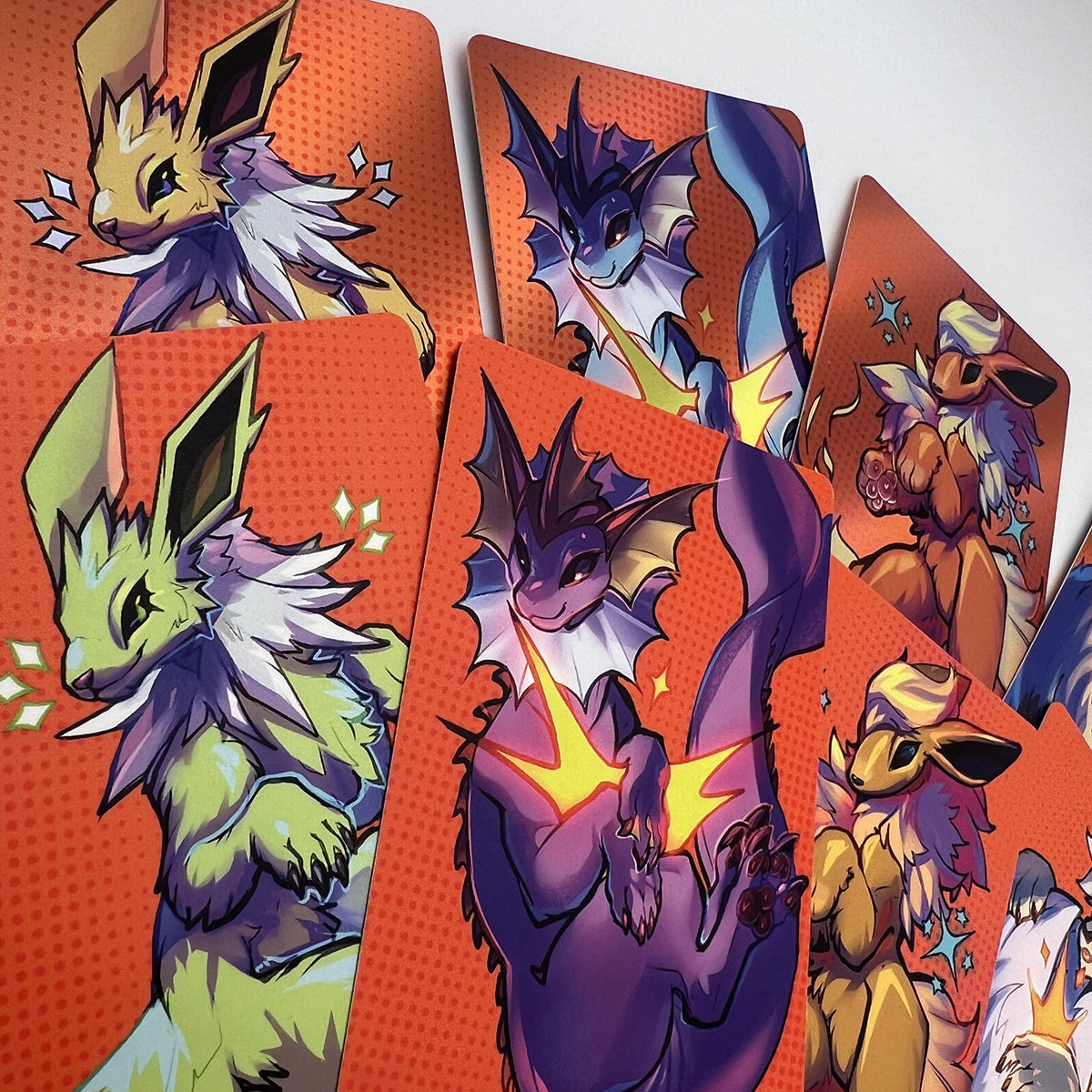 Pocket Monsters Eeveelutions Tiny Collectible Card Art Print: Matte  2.5x3.5 in  | 63x88mm ATC TCG