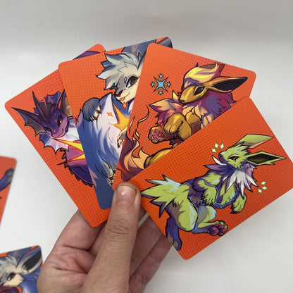 Pocket Monsters Eeveelutions Tiny Collectible Card Art Print: Matte  2.5x3.5 in  | 63x88mm ATC TCG