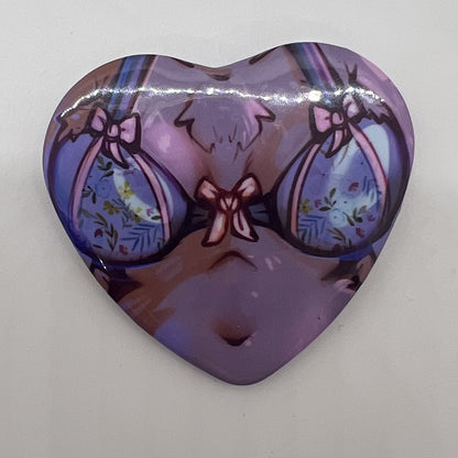 Boobs Mafra Xandra Gesal Heart Button Pin 2in | 5cm