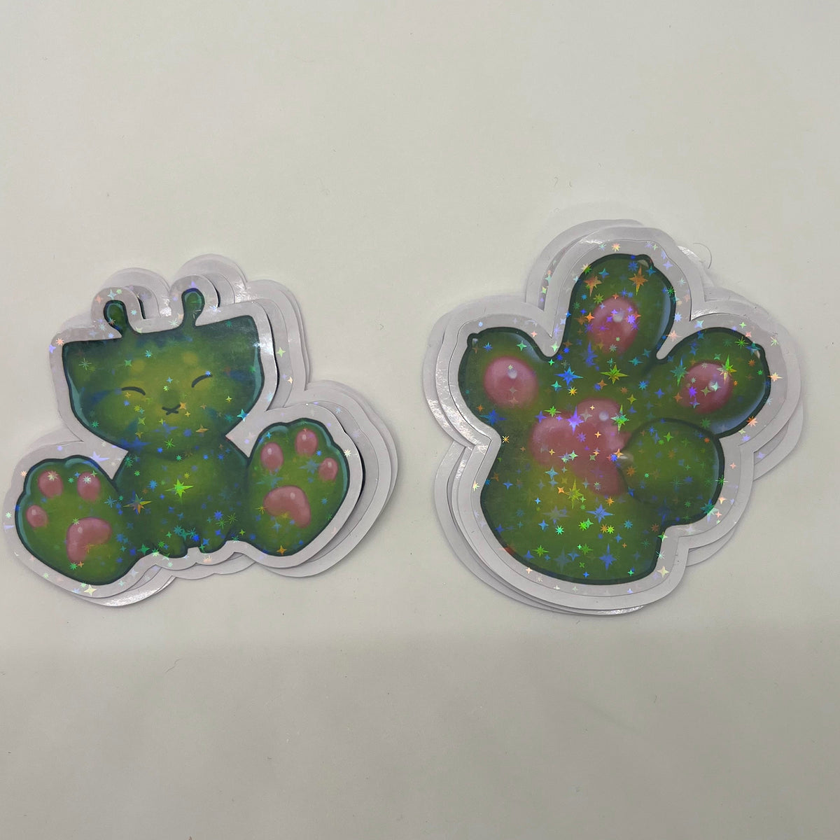 Glorp Kitty Meme Paws Feet Star Holo Sticker: Water Resistant 3in | 7cm