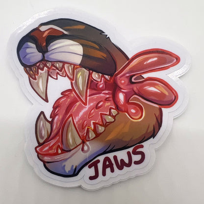 Jaws Maws Vore Matte Sticker: Water Resistant 3in | 7cm