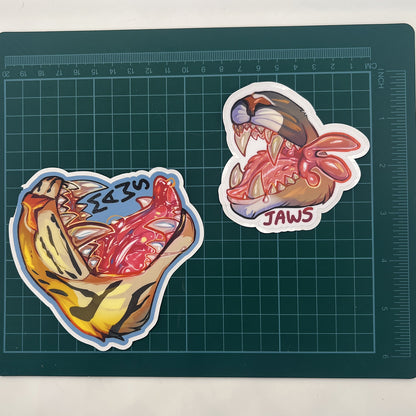 Maws Jaws Vore Tiger Vinyl Sticker: Water Resistant 4inch | 10cm