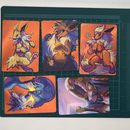 Pocket Monsters Eeveelutions Tiny Collectible Card Art Print: Matte  2.5x3.5 in  | 63x88mm ATC TCG