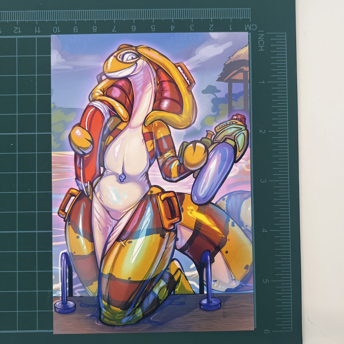 Inflatable Pool Toy Fora Snake Small Art Print: Matte 4x6 in | 10x15 cm Postcard