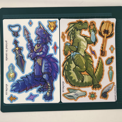 Green Naked Kobold Sticker Sheet: Matte 4x6 in | 10x15 cm Water Resistant