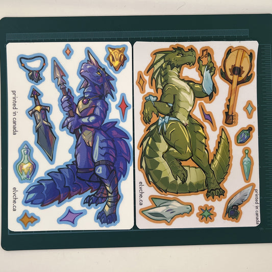 Green Naked Kobold Sticker Sheet: Matte 4x6 in | 10x15 cm Water Resistant