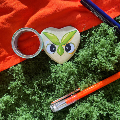 Pocket Monsters Starters Heart Button Pin 2in | 5cm