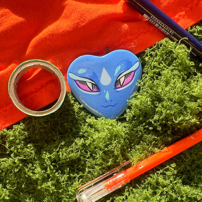 Pocket Monsters Starters Heart Button Pin 2in | 5cm