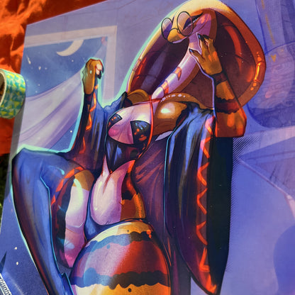 Purple Fora Snake Deity Art Print: Metallic Gloss Big Lettersize 8.5x11in | 21x27cm