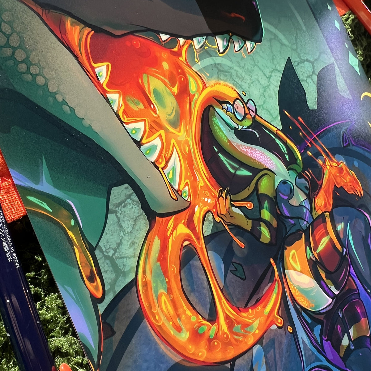 Honeymancer Mage Fora Snake and Monster Tine Crocodile Art Print: Metallic Gloss Big Lettersize 8.5x11in | 21x27cm