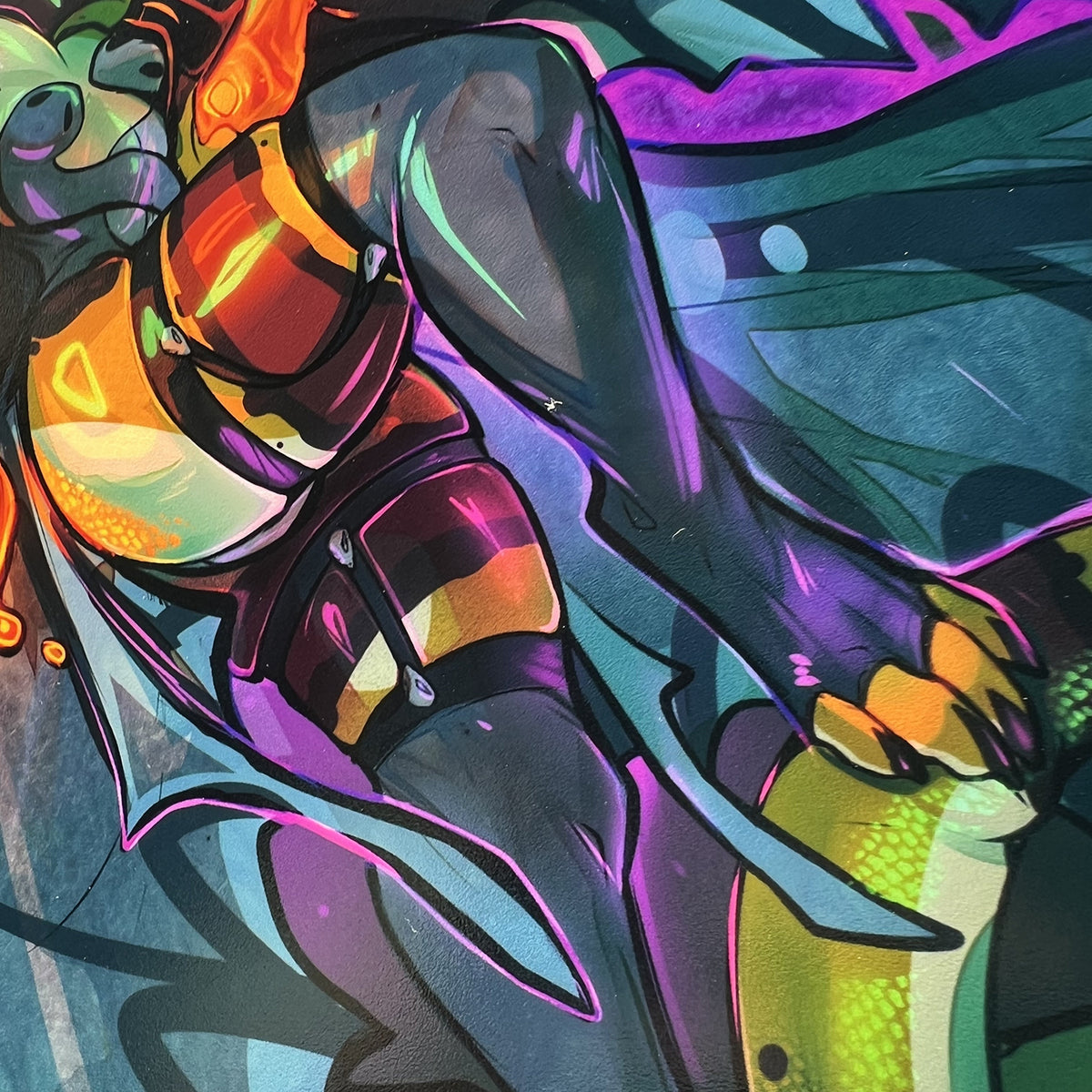 Honeymancer Mage Fora Snake and Monster Tine Crocodile Art Print: Metallic Gloss Big Lettersize 8.5x11in | 21x27cm