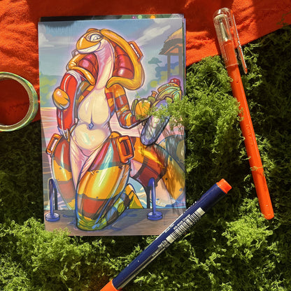 Inflatable Pool Toy Fora Snake Small Art Print: Matte 4x6 in | 10x15 cm Postcard