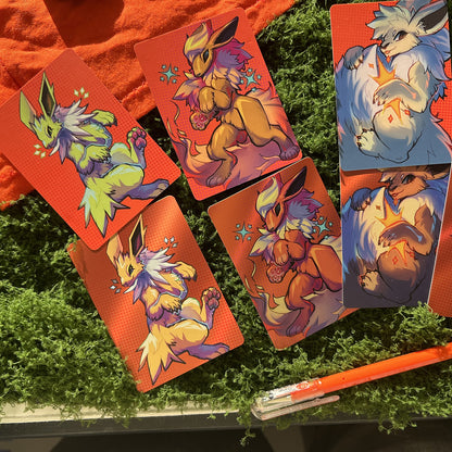 Pocket Monsters Eeveelutions Tiny Collectible Card Art Print: Matte  2.5x3.5 in  | 63x88mm ATC TCG