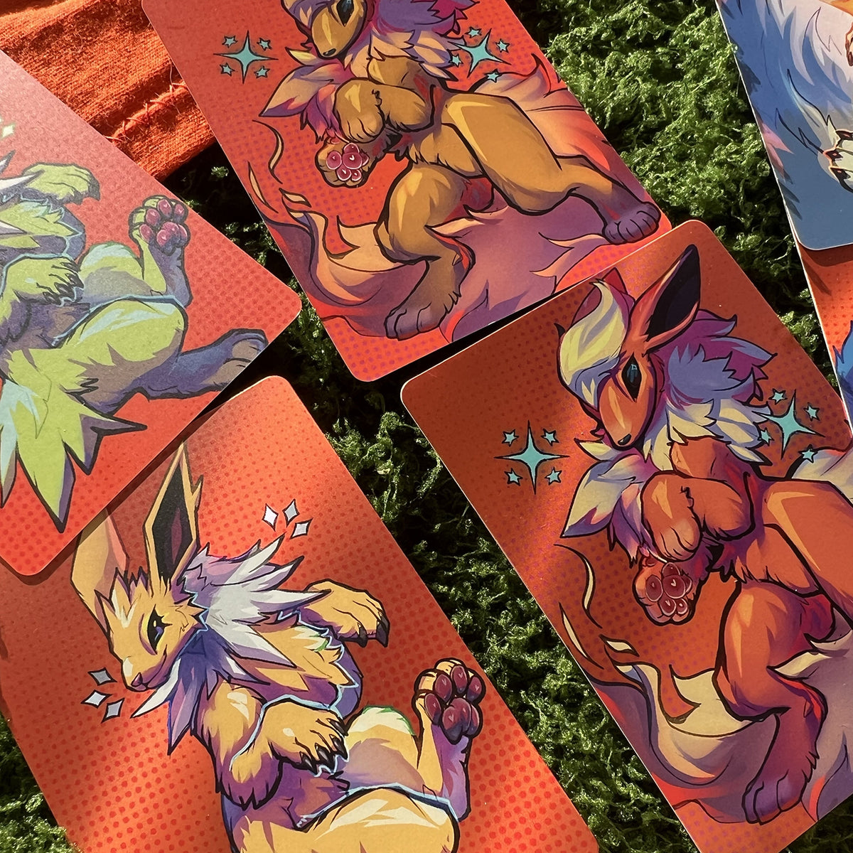 Pocket Monsters Eeveelutions Tiny Collectible Card Art Print: Matte  2.5x3.5 in  | 63x88mm ATC TCG
