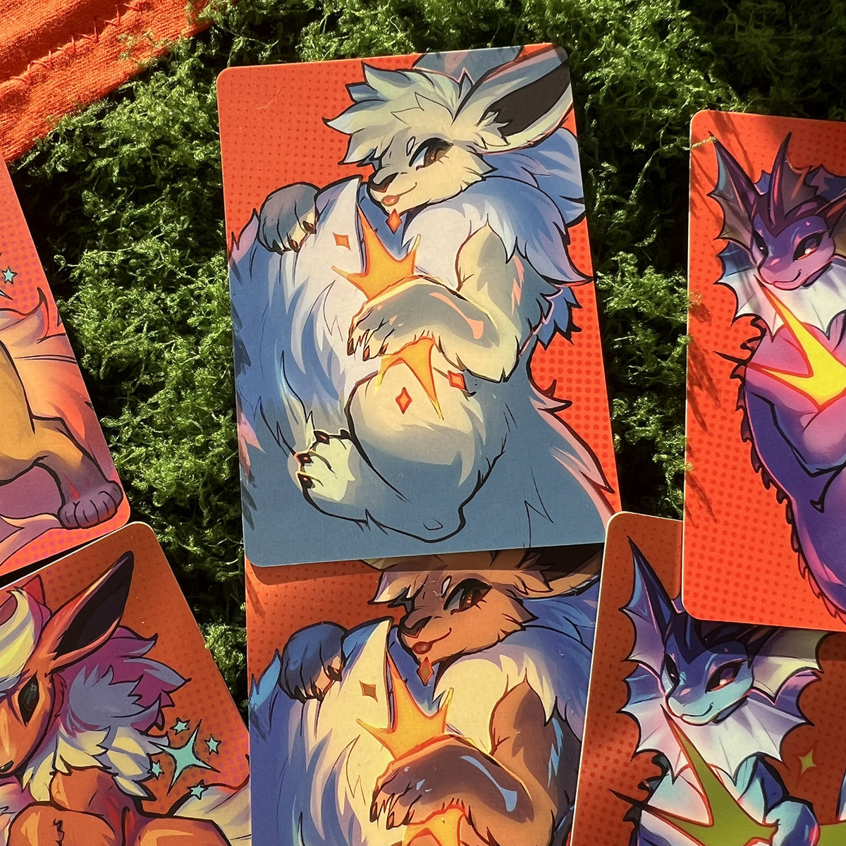 Pocket Monsters Eeveelutions Tiny Collectible Card Art Print: Matte  2.5x3.5 in  | 63x88mm ATC TCG