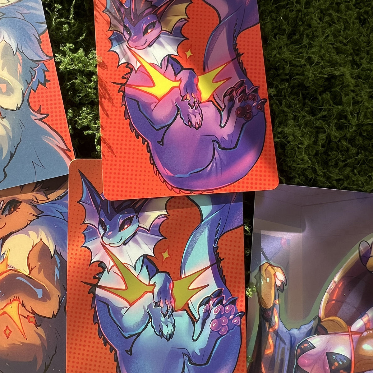 Pocket Monsters Eeveelutions Tiny Collectible Card Art Print: Matte  2.5x3.5 in  | 63x88mm ATC TCG