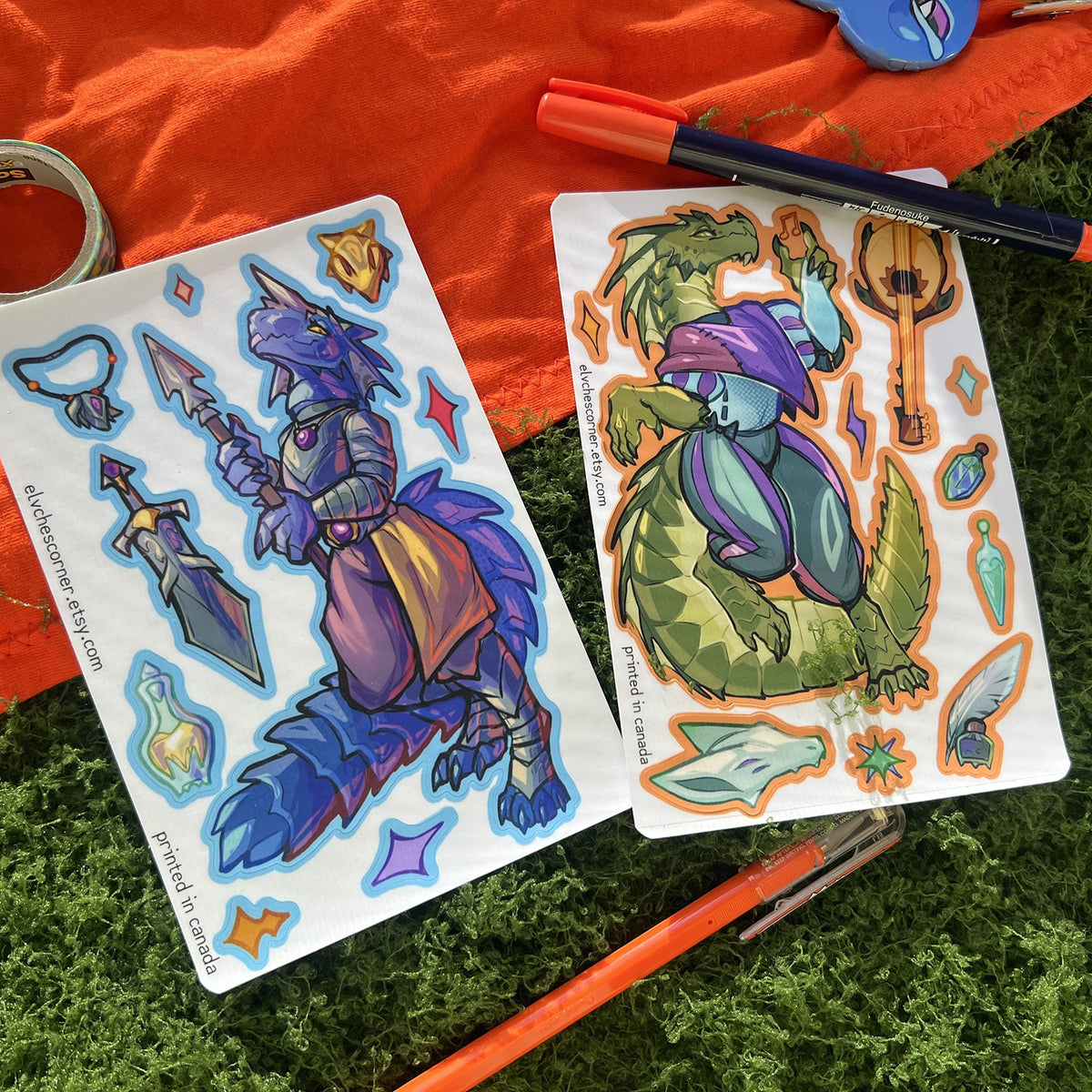 Warrior Blue Kobold Sticker Sheet: Matte 4x6 in | 10x15 cm Water Resistant