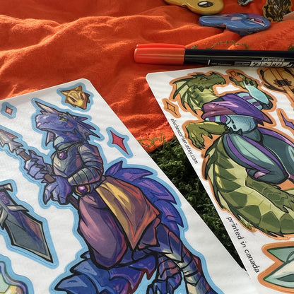 Bard Green Kobold Sticker Sheet: Matte 4x6 in | 10x15 cm Water Resistant