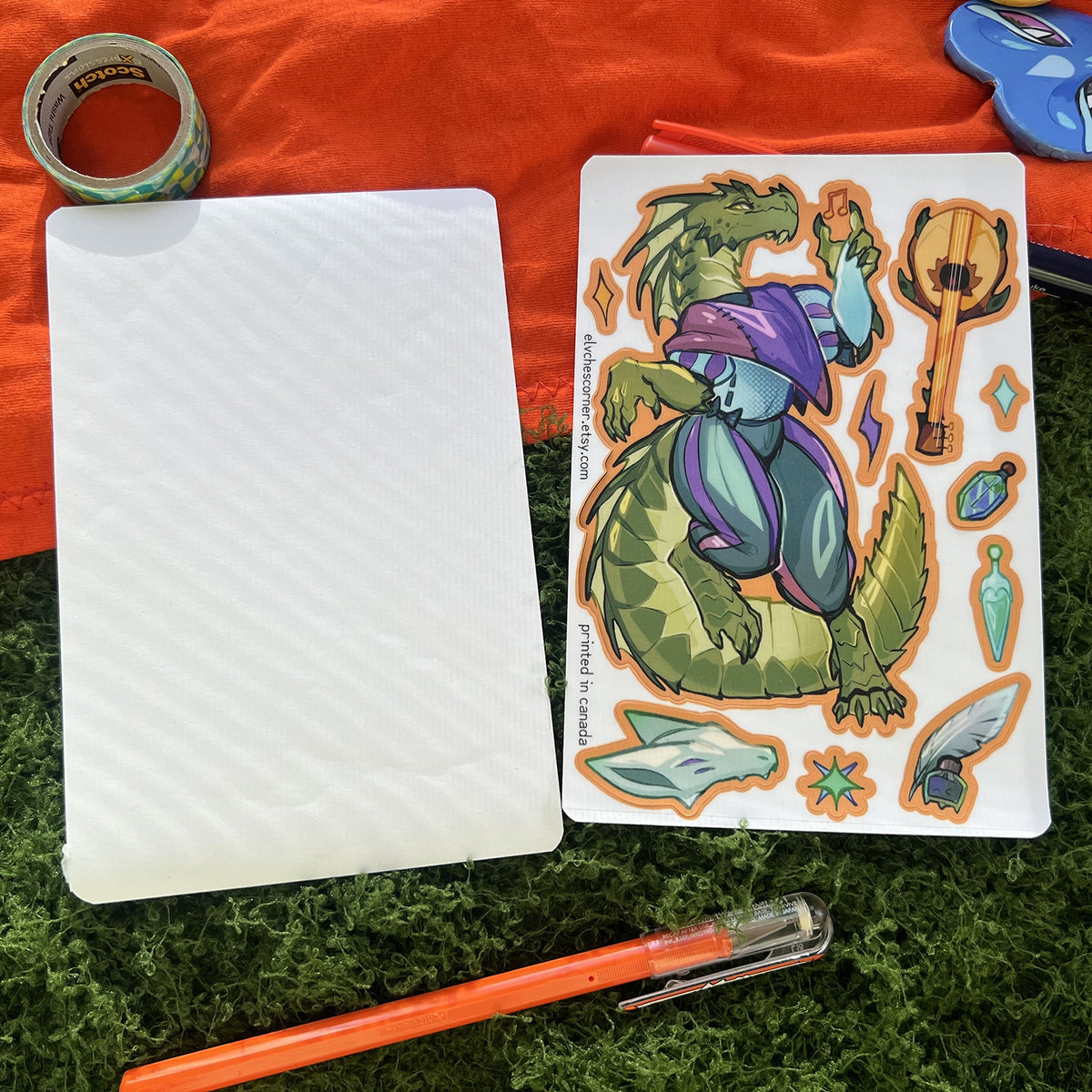 Bard Green Kobold Sticker Sheet: Matte 4x6 in | 10x15 cm Water Resistant