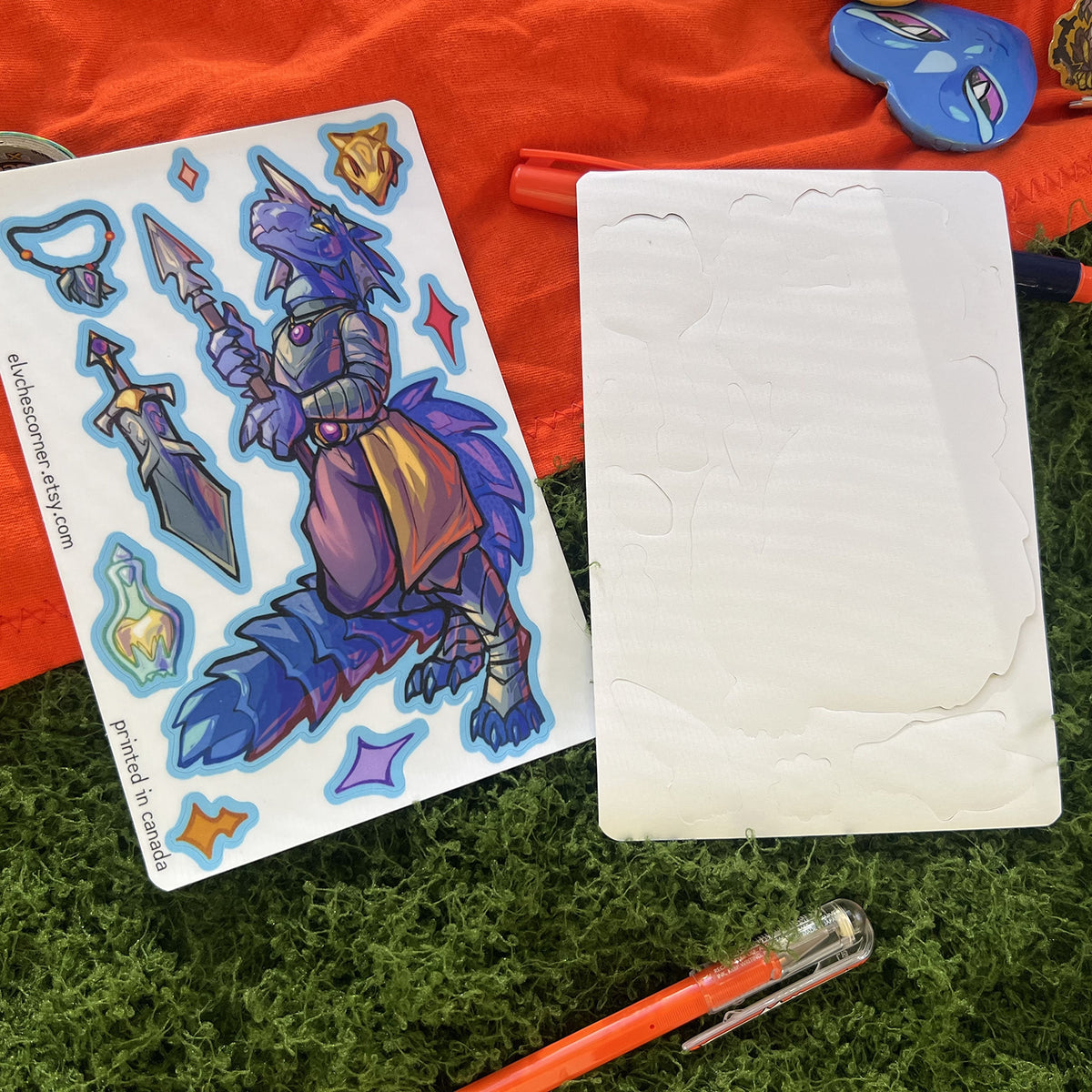 Warrior Blue Kobold Sticker Sheet: Matte 4x6 in | 10x15 cm Water Resistant