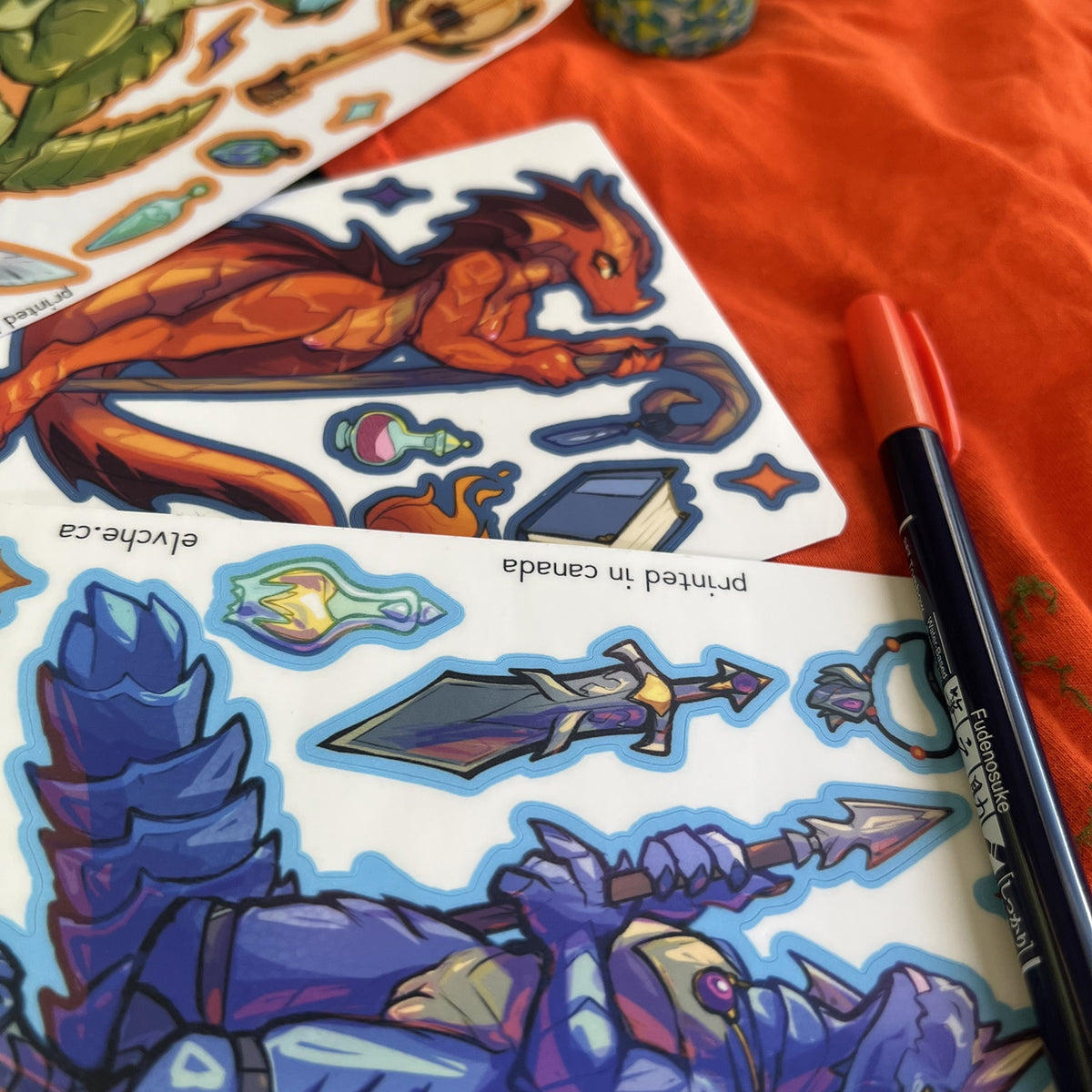 Red Naked Kobold Sticker Sheet: Matte 4x6 in | 10x15 cm Water Resistant
