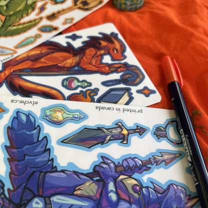 Red Naked Kobold Sticker Sheet: Matte 4x6 in | 10x15 cm Water Resistant