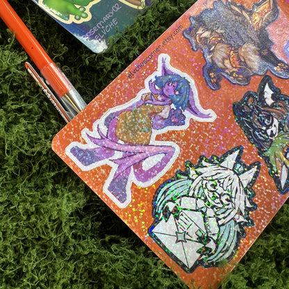 Mafra GoatDeer Elva Sticker Sheet: Holo Dotted 4x6 in | 10x15 cm Water Resistant