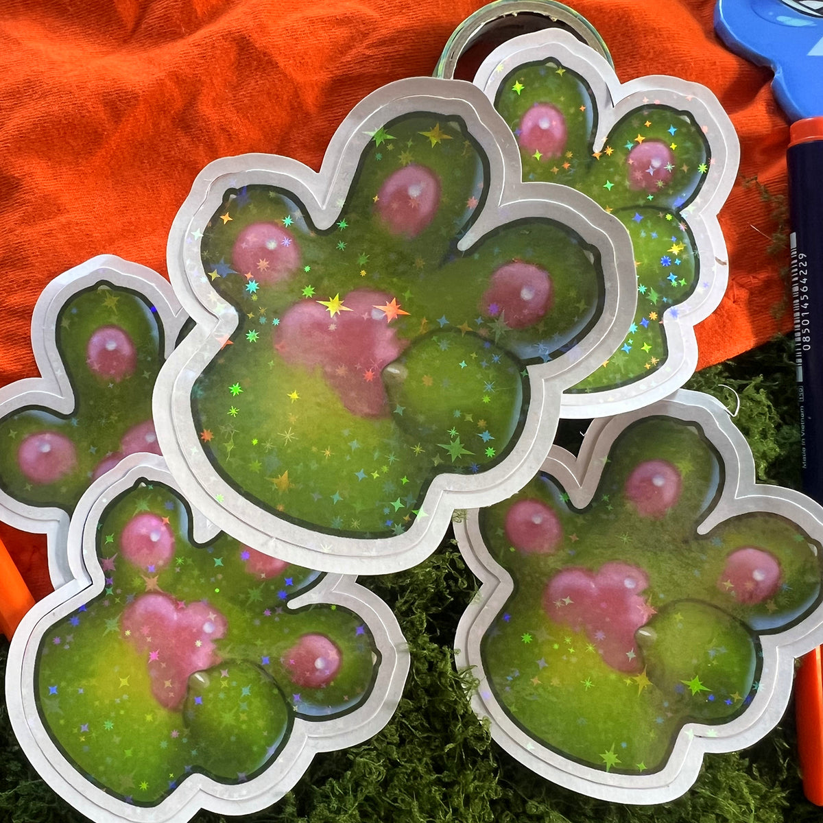 Glorp Kitty Paw Star Holo Sticker: Water Resistant 3in | 7cm