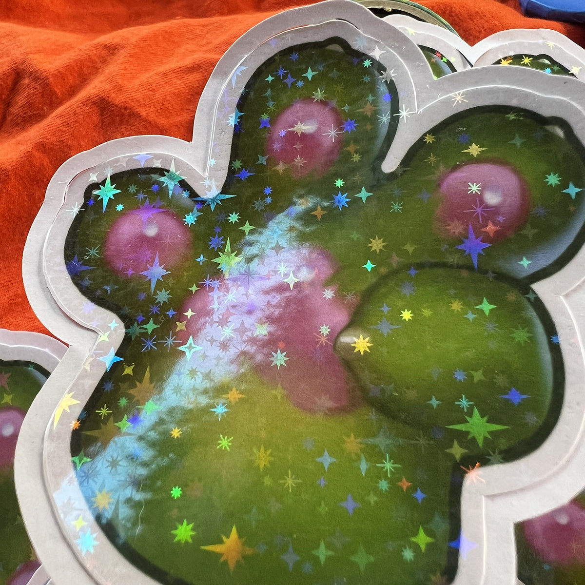 Glorp Kitty Paw Star Holo Sticker: Water Resistant 3in | 7cm
