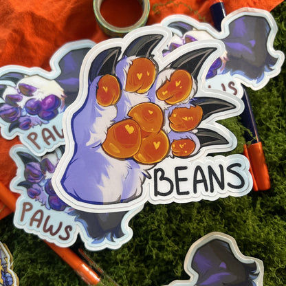 Beans Paws Vinyl Sticker: Water Resistant 4inch | 10cm