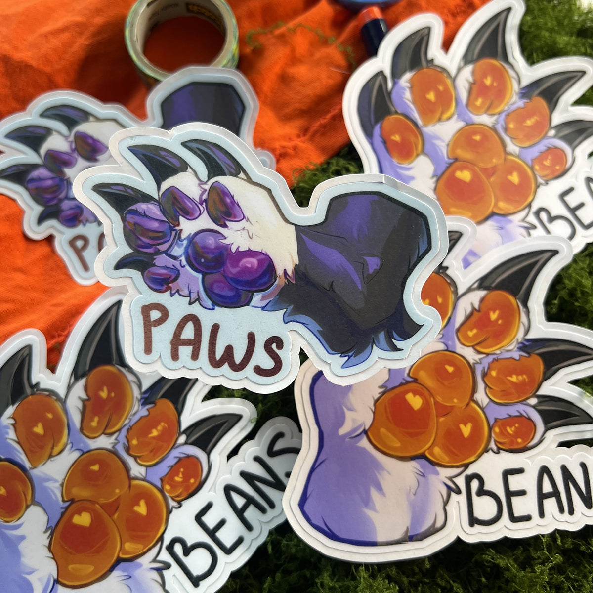 Beans Paws Vinyl Sticker: Water Resistant 4inch | 10cm