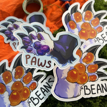 Beans Paws Vinyl Sticker: Water Resistant 4inch | 10cm