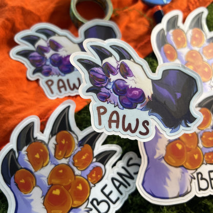 Beans Paws Vinyl Sticker: Water Resistant 4inch | 10cm