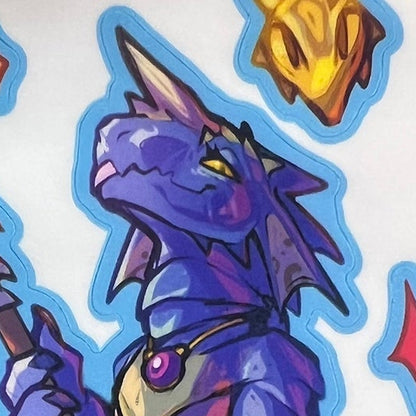 Blue Naked Kobold Sticker Sheet: Matte 4x6 in | 10x15 cm Water Resistant
