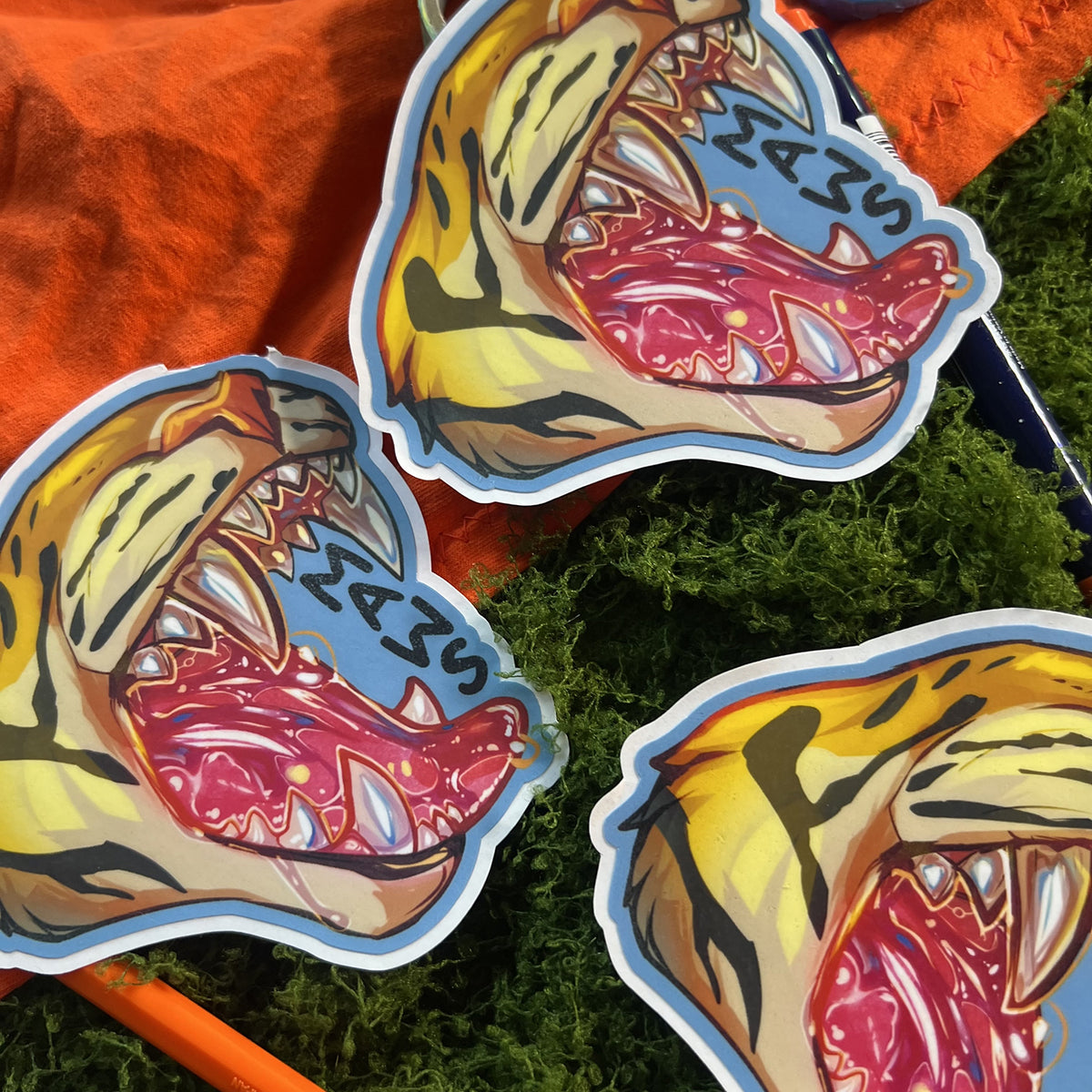 Maws Jaws Vore Tiger Vinyl Sticker: Water Resistant 4inch | 10cm