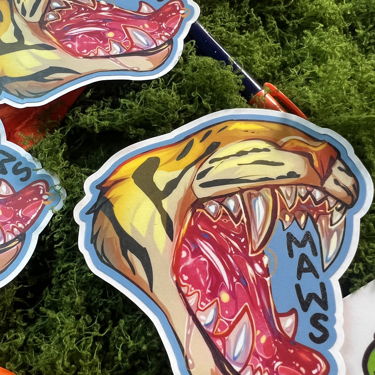 Maws Jaws Vore Tiger Vinyl Sticker: Water Resistant 4inch | 10cm