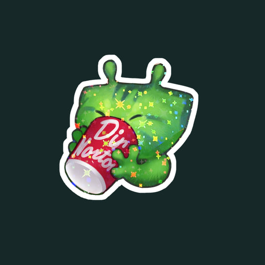 Alien kitty star holo sticker 3in || 7.5cm