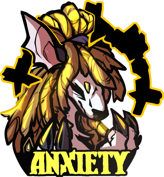 Anxiety glossy sticker 3in|7cm
