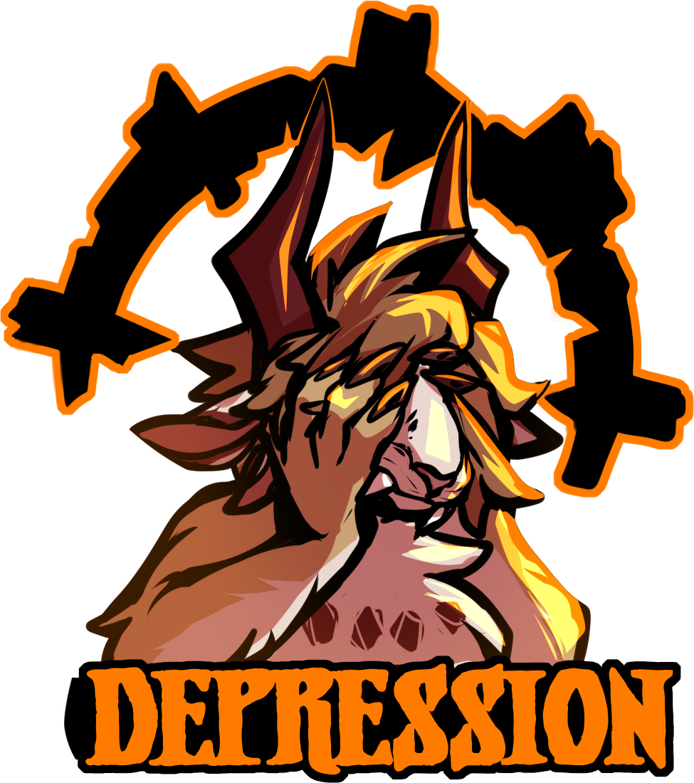 Depression  glossy sticker 3in|7cm