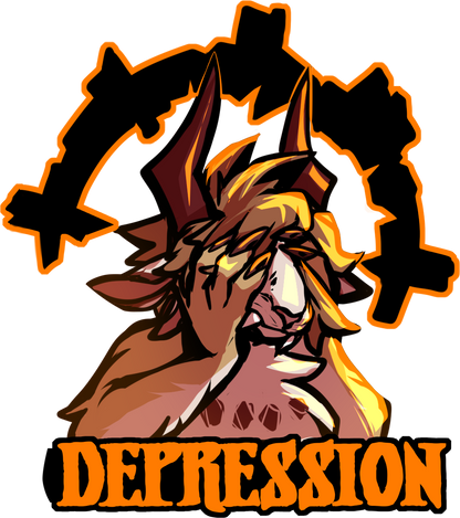 Depression  glossy sticker 3in|7cm