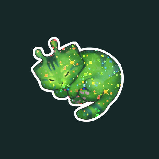 Eepy kitty star holo sticker 3in || 7.5cm