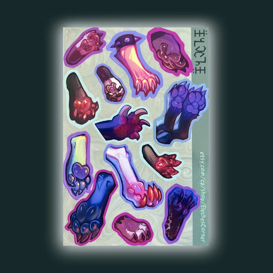 4x6 paws sticker sheet || 4x6in 10x15cm