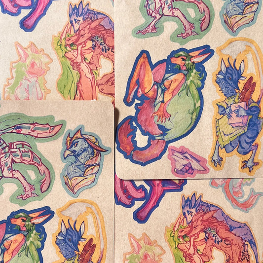 SET OF TWO  sketchbook sticker sheets || 4x6in 10x15cm